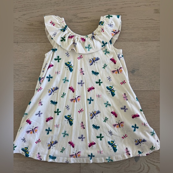 Girls Hanna Andersson Ruffle Neck Swing Dress size 4 - Picture 2 of 5